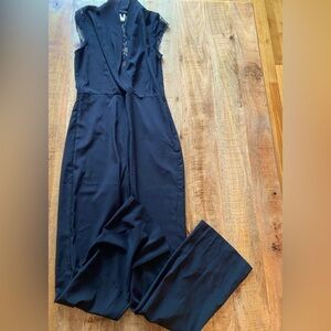 Urban Hearts size medium tank jumpsuit NEW NWT floral lace on back straight leg